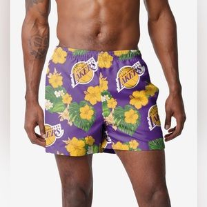 Los Angeles Lakers NBA Men’s Floral Slim Flit 5.5” Swim Trunks